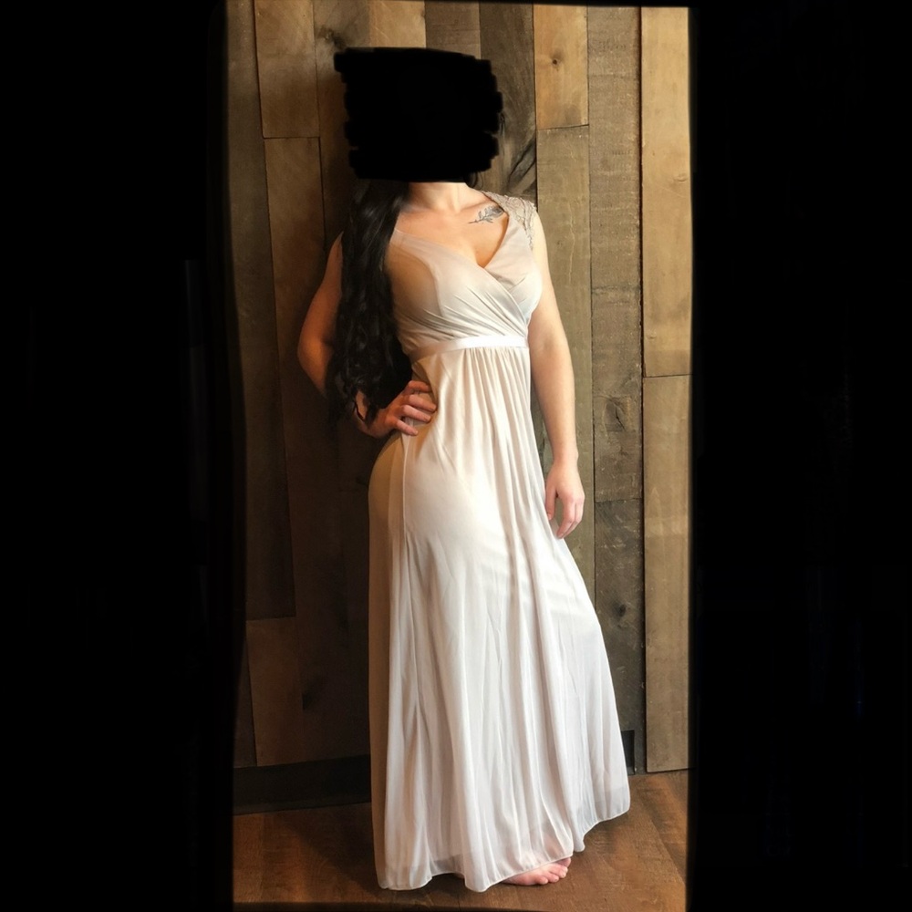 Elegant Cream Maxi Dress